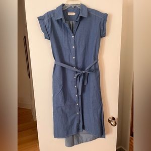 Esby chambray casual midi dress